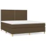 Box spring bed with dark brown fabric mattress 160x200 cm by , Beds and slatted bases - Ref: Foro24-3142268, Price: 557,83 €,...