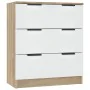 White plywood and Sonoma oak sideboard 60x30x70 cm by , Sideboards - Ref: Foro24-811075, Price: 85,95 €, Discount: %