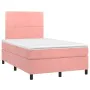 Box spring bed with mattress and LED pink velvet 120x200 cm by , Beds and slatted bases - Ref: Foro24-3136058, Price: 442,33 ...