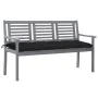 3-seater garden bench in gray eucalyptus wood and 150 cm cushion by , garden benches - Ref: Foro24-3061072, Price: 203,40 €, ...