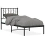 Bed frame with black metal headboard 75x190 cm by , Beds and slatted bases - Ref: Foro24-374427, Price: 61,83 €, Discount: %