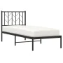 Bed frame with black metal headboard 75x190 cm by , Beds and slatted bases - Ref: Foro24-374427, Price: 61,83 €, Discount: %