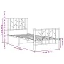 Bettgestell mit Kopfteil und Fußteil aus schwarzem Metall 80x200 cm von , Betten und Lattenroste - Ref: Foro24-374446, Preis:...