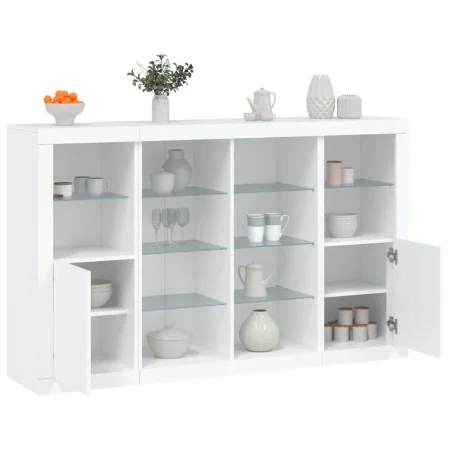 Sideboards with LED lights 3 pieces white engineered wood by , Sideboards - Ref: Foro24-3209135, Price: 237,49 €, Discount: %