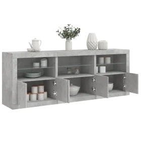 Concrete gray sideboard with LED lights 181.5x37x67 cm by , Sideboards - Ref: Foro24-3209005, Price: 201,54 €, Discount: %