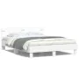 Bed frame with headboard and white LED lights 150x200 cm by , Beds and slatted bases - Ref: Foro24-3207539, Price: 156,70 €, ...