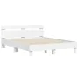 Bed frame with headboard and white LED lights 150x200 cm by , Beds and slatted bases - Ref: Foro24-3207539, Price: 156,70 €, ...