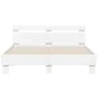 Bed frame with headboard and white LED lights 150x200 cm by , Beds and slatted bases - Ref: Foro24-3207539, Price: 156,70 €, ...