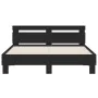 Bed frame with black engineered wood headboard 140x190 cm by , Beds and slatted bases - Ref: Foro24-3207435, Price: 167,56 €,...