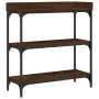 Console table with brown oak shelves 75x30x80 cm by , Side tables - Ref: Foro24-837816, Price: 39,80 €, Discount: %