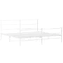 Metal bed frame with headboard and white footboard 183x213 cm by , Beds and slatted bases - Ref: Foro24-355437, Price: 110,58...