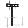 Corner TV cabinet 2 levels for 32-70 inches black silver by , TV Furniture - Ref: Foro24-358168, Price: 79,07 €, Discount: %