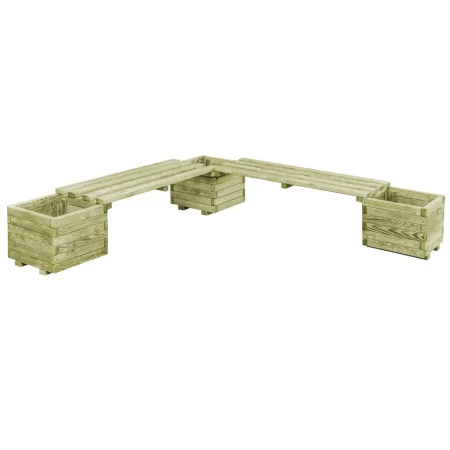 Garden bench with impregnated pine wood planters by vidaXL, Pots and planters - Ref: Foro24-44948, Price: 181,31 €, Discount: %