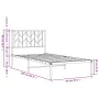 Bed frame with black metal headboard 90x200 cm by , Beds and slatted bases - Ref: Foro24-374430, Price: 81,40 €, Discount: %