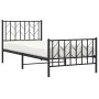 Bed frame with headboard and black metal footboard 90x190 cm by , Beds and slatted bases - Ref: Foro24-374447, Price: 76,53 €...