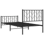 Bed frame with headboard and black metal footboard 90x190 cm by , Beds and slatted bases - Ref: Foro24-374447, Price: 76,53 €...