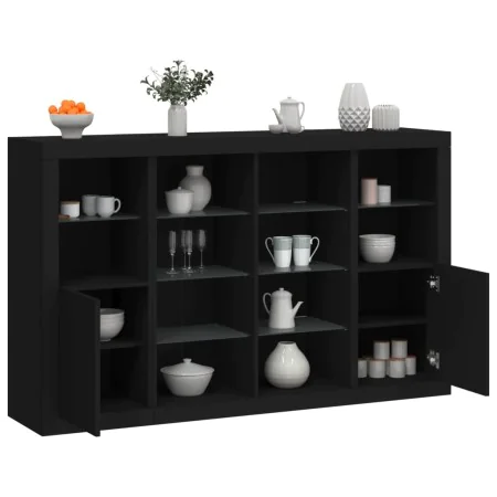 Sideboards mit LED-Beleuchtung, 3 Stück, schwarzes Holzwerkstoff von , Sideboards - Ref: Foro24-3209136, Preis: 249,57 €, Rab...