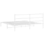 Metal bed frame with white headboard 193x203 cm by , Beds and slatted bases - Ref: Foro24-355420, Price: 100,37 €, Discount: %