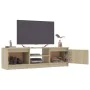 Chipboard TV cabinet in Sonoma oak color 120x30x35.5 cm by , TV Furniture - Ref: Foro24-800570, Price: 68,55 €, Discount: %