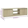 Chipboard TV cabinet in Sonoma oak color 120x30x35.5 cm by , TV Furniture - Ref: Foro24-800570, Price: 68,55 €, Discount: %