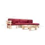 Garden pallet furniture with red cushions 4 pieces wood by , Garden sets - Ref: Foro24-277493, Price: 285,66 €, Discount: %