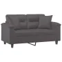 2-Sitzer-Sofa mit grauen Kunstlederkissen 120 cm von , Sofas - Ref: Foro24-3200985, Preis: 256,65 €, Rabatt: %