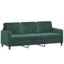 3-Sitzer-Sofa mit dunkelgrünem Samthocker 180 cm von , Sofas - Ref: Foro24-3201176, Preis: 351,77 €, Rabatt: %