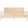 Bed frame with solid wood headboard 200x200 cm by , Beds and slatted bases - Ref: Foro24-3195046, Price: 196,76 €, Discount: %