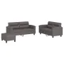 Gray synthetic leather 3-piece sofa set with cushions by , Sofas - Ref: Foro24-3202369, Price: 521,56 €, Discount: %