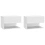 Wall bedside tables 2 units glossy white by vidaXL, Nightstands - Ref: Foro24-810966, Price: 59,96 €, Discount: %