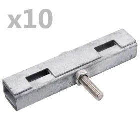 U-shaped trellis connector for garden 10 sets silver by vidaXL, Accessories for gates and fences - Ref: Foro24-144497, Price:...