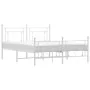 Metal bed frame with headboard and white footboard 160x200 cm by , Beds and slatted bases - Ref: Foro24-374409, Price: 129,26...