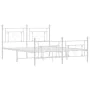 Metal bed frame with headboard and white footboard 160x200 cm by , Beds and slatted bases - Ref: Foro24-374409, Price: 129,26...