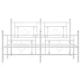 Metal bed frame with headboard and white footboard 160x200 cm by , Beds and slatted bases - Ref: Foro24-374409, Price: 129,26...