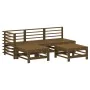 Set Gartensofas 5-teilig massives Kiefernholz honigbraun von , Gartensets - Ref: Foro24-3186560, Preis: 308,80 €, Rabatt: %