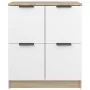 White plywood and Sonoma oak sideboard 60x30x70 cm by , Sideboards - Ref: Foro24-811102, Price: 81,43 €, Discount: %