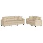 2-piece sofa set with cream microfiber fabric cushions by , Sofas - Ref: Foro24-3202354, Price: 580,58 €, Discount: %