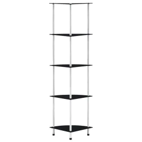 5-tier black tempered glass shelf 30x30x130 cm by vidaXL, Bookcases and shelves - Ref: Foro24-249521, Price: 46,88 €, Discoun...