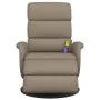 Recliner massage footrest synthetic leather cappuccino by , Armchairs - Ref: Foro24-356728, Price: 273,13 €, Discount: %