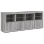 Sideboard with Sonoma gray LED lights 163x37x67 cm by , Sideboards - Ref: Foro24-3209077, Price: 181,57 €, Discount: %