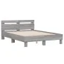 Sonoma-graues Holzwerkstoffbett mit Kopfteil 120 x 200 cm von , Betten und Lattenroste - Ref: Foro24-3207432, Preis: 139,84 €...