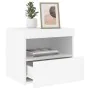 Bedside tables with LED lights, 2 units, white, 50x40x45 cm by , Nightstands - Ref: Foro24-836764, Price: 114,78 €, Discount: %