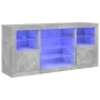 Sideboard with LED lights in concrete gray 142.5x37x67 cm by , Sideboards - Ref: Foro24-3209089, Price: 160,75 €, Discount: %