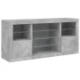 Sideboard with LED lights in concrete gray 142.5x37x67 cm by , Sideboards - Ref: Foro24-3209089, Price: 160,75 €, Discount: %