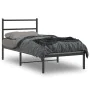 Bed frame with black metal headboard 90x190 cm by , Beds and slatted bases - Ref: Foro24-355357, Price: 61,14 €, Discount: %