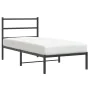 Bed frame with black metal headboard 90x190 cm by , Beds and slatted bases - Ref: Foro24-355357, Price: 61,14 €, Discount: %