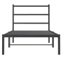 Bed frame with black metal headboard 90x190 cm by , Beds and slatted bases - Ref: Foro24-355357, Price: 61,14 €, Discount: %