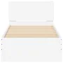 Bed frame with headboard and white LED lights 90x200 cm by , Beds and slatted bases - Ref: Foro24-838806, Price: 113,76 €, Di...