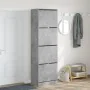 Shoe cabinet with 4 folding drawers concrete gray 60x42x204 cm by , Shoe racks and shoe organizers - Ref: Foro24-3214395, Pri...