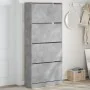 Shoe cabinet with 4 folding drawers concrete gray 80x34x187.5cm by , Shoe racks and shoe organizers - Ref: Foro24-3214381, Pr...